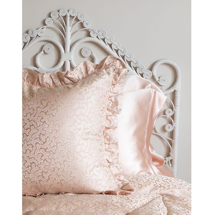 Shop Gingerlily Coral Fern Square Decorative Pillow In Pink