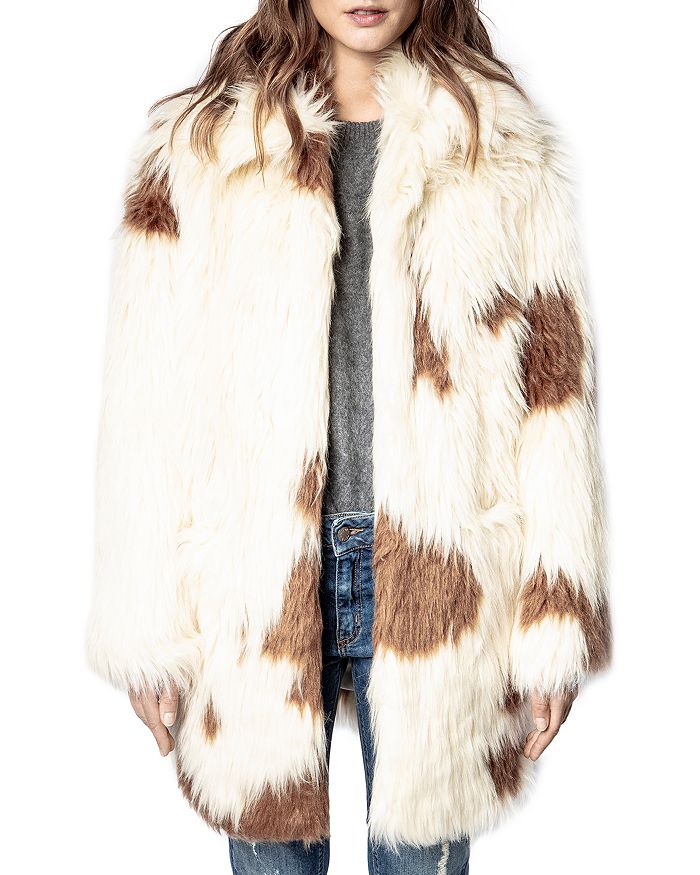 Zadig & Voltaire Fred Patterned Faux Fur Coat | Bloomingdale's