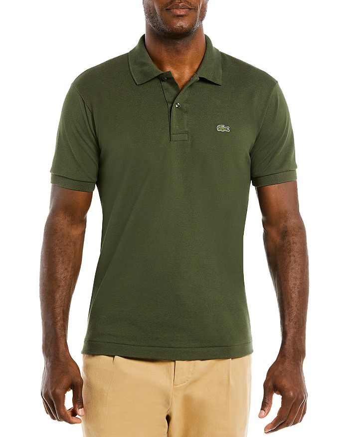 Lacoste Classic Cotton Pique Fashion Polo Shirt In Khaki Green