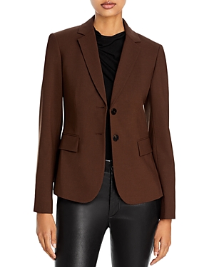 Theory Carissa Wool-blend Blazer In Walnut