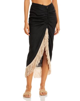 Black fringe skirt queen size best sale