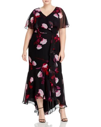Adrianna Papell Plus Rose Print Chiffon Dress | Bloomingdale's