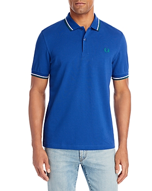 Fred Perry Twin Tipped Slim Fit Polo In Nautical