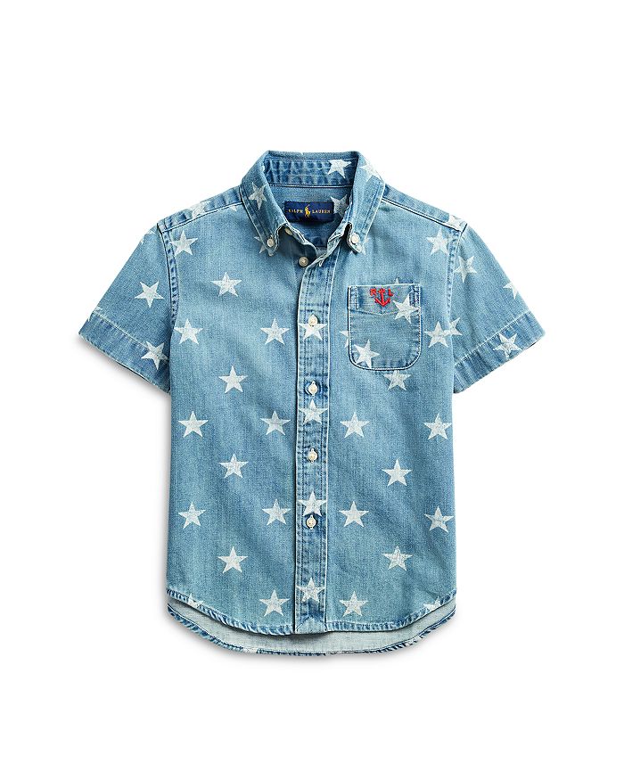 Ralph lauren denim shirt short sleeve hot sale