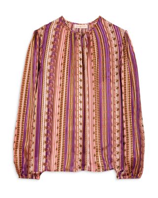 Tory Burch multicolor diamond design factory blouse