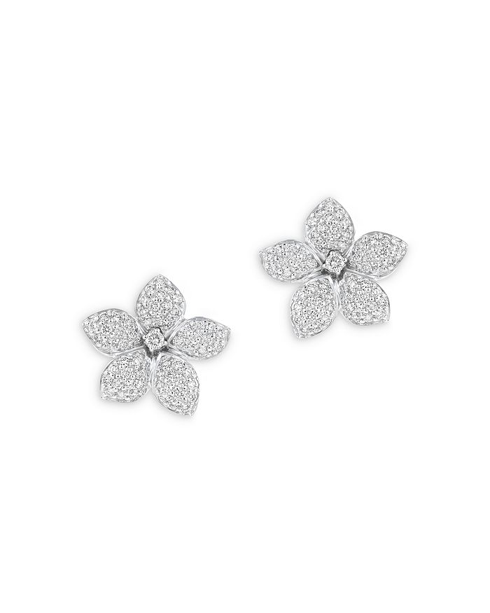 Bloomingdale's Diamond Flower Stud Earrings In 14k White Gold, 1.50 Ct. T.w. - 100% Exclusive
