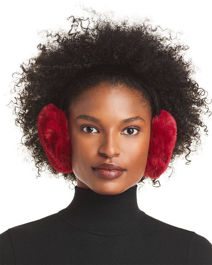 Surell Surrell Rex Rabbit Faux Fur Earmuff In Wine