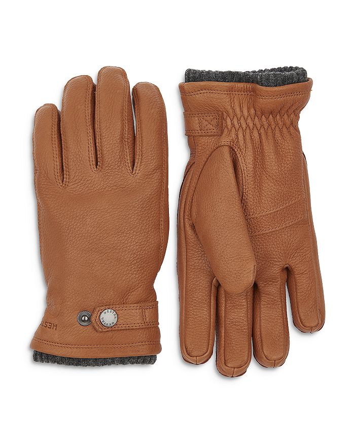 Hestra Utsjo Top-snap Leather Gloves In Cork