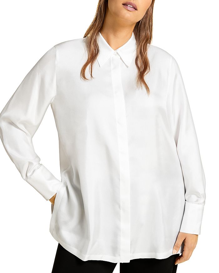 Marina Rinaldi Bicolore Silk Shirt | Bloomingdale's