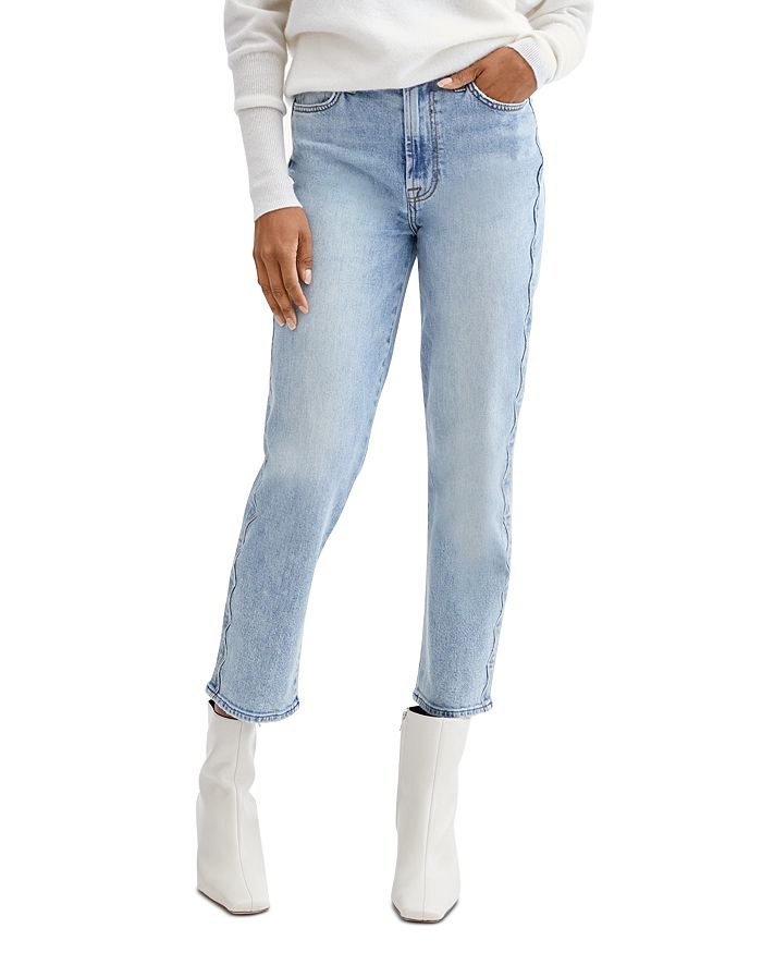 7 For All Mankind High Waist Cropped Straight Leg Jeans in Aspen ...