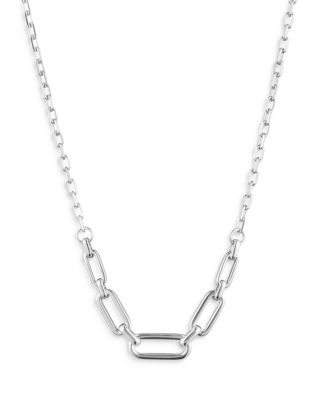 Ralph Lauren - Oval Link Statement Necklace in Sterling Silver, 14"-17"