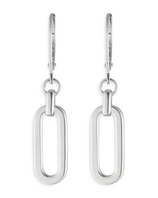 Oval Link Drop Earrings in Sterling Silver