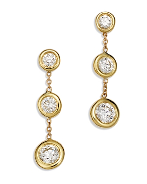 Shop Roberto Coin 18k Yellow Gold Diamond Drop Earrings