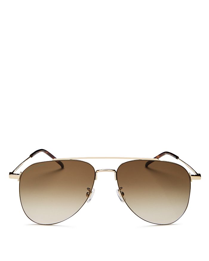 Saint Laurent Unisex Brow Bar Aviator Sunglasses, 57mm | Bloomingdale's