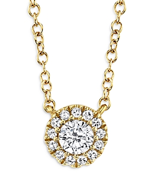 Moon & Meadow 14K Yellow Gold Diamond Halo Pendant Necklace, 18 - 100% Exclusive