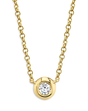 Moon & Meadow 14K Yellow Gold Bezel-Set Diamond Pendant Necklace, 18 - 100% Exclusive