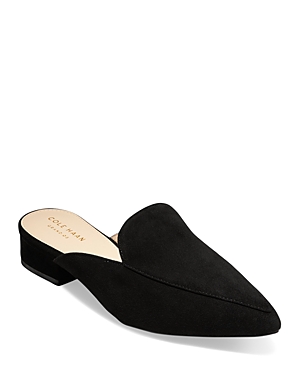 Shop Cole Haan Women's Piper Pointed Mules In Black Suede