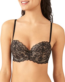 Wacoal B.Tempt'd Bra B.Enticing 36C Black Underwired Padded Plunge Contour Lace 