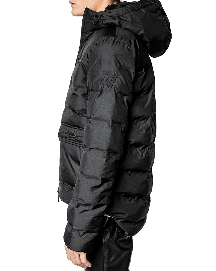 Shop Zadig & Voltaire Seamless Quilted Hooded Puffer Parka In Noir