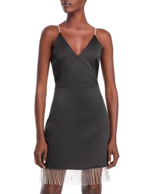 satin fringe dress