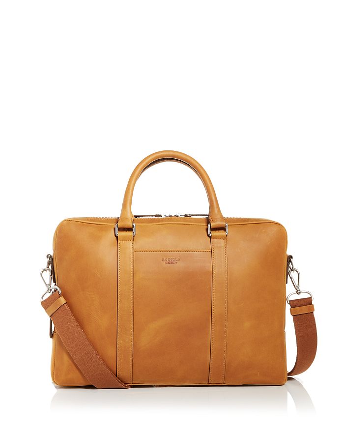 Shinola Navigator Leather Computer Briefcase In Honey