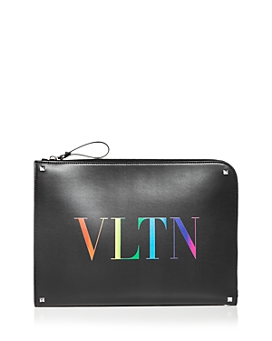 Valentino Rainbow Logo Leather Document Case