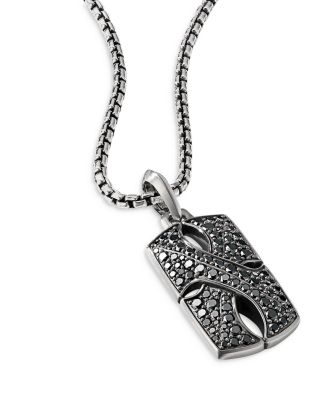 Sterling Silver Armory&reg; Tag with Pav&eacute; Black Diamonds
