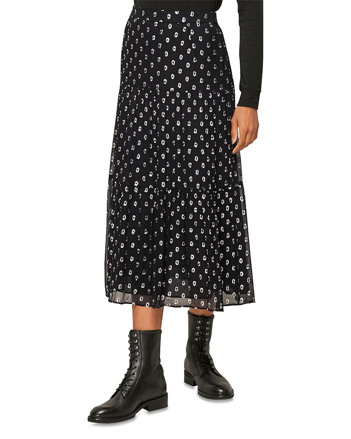 WHISTLES METALLIC DOBBY MIDI SKIRT 32237