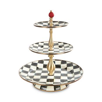 Mackenzie-Childs - Courtly Check Enamel Three-Tier Sweet Stand