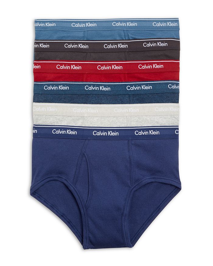 Calvin Klein Briefs - Pack Of 6 In Riverbed Heather/chino Blue/laquer