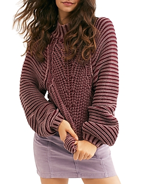 Free People Sweetheart Ribbed Sweater In Garnet Grotto
