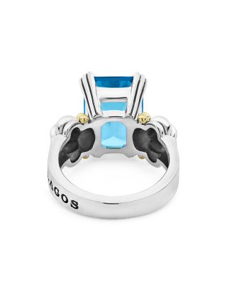 Sterling Silver & 18K Yellow Gold Glacier Blue Topaz Ring