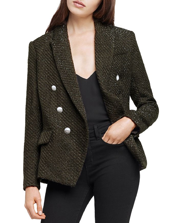 L Agence L'agence Kenzie Double Breasted Blazer In Deep Olive
