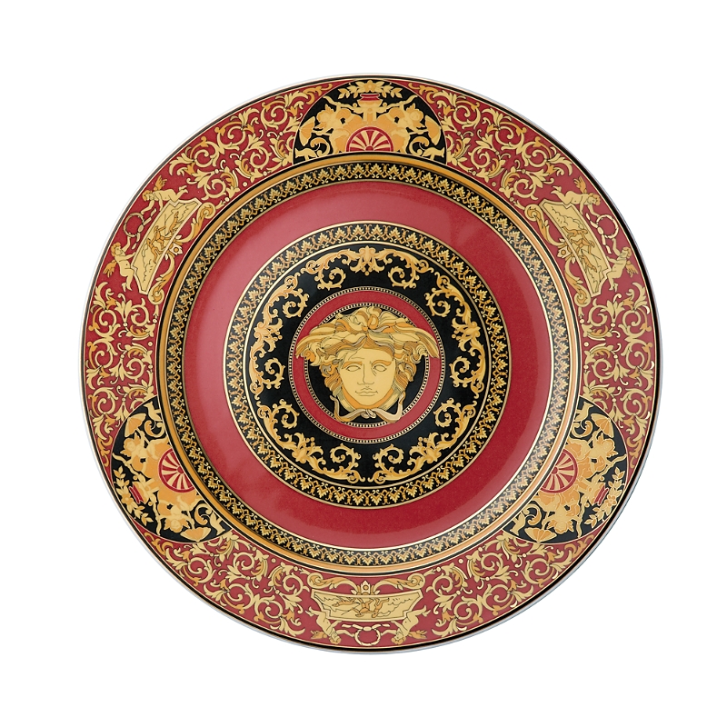 Versace Medusa Blue Wall Plate In Red