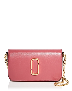 Marc Jacobs Snapshot Leather Chain Wallet In Dusty Ruby Multi