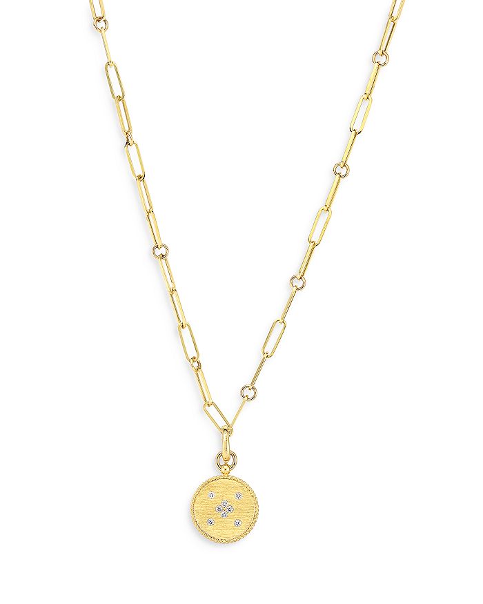 Roberto Coin 18k Yellow Gold Venetian Princess Diamond Medallion Lariat Necklace, 19