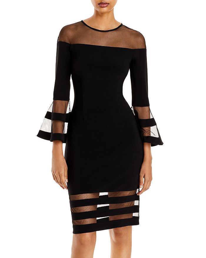 Bell-Sleeve Illusion Dress - 100% Exclusive