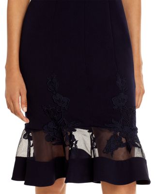 Scuba-Crepe Illusion Dress