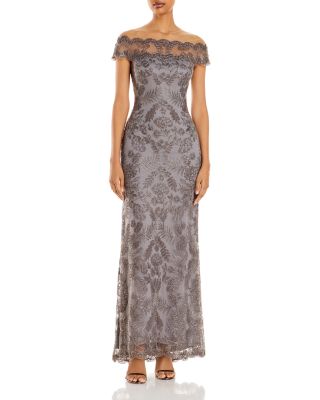 Off the Shoulder Gown Tadashi Shoji Lace Dress