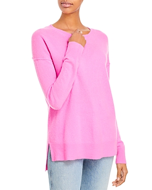 Aqua Cashmere High Low Cashmere Sweater - 100% Exclusive In Pink Punch