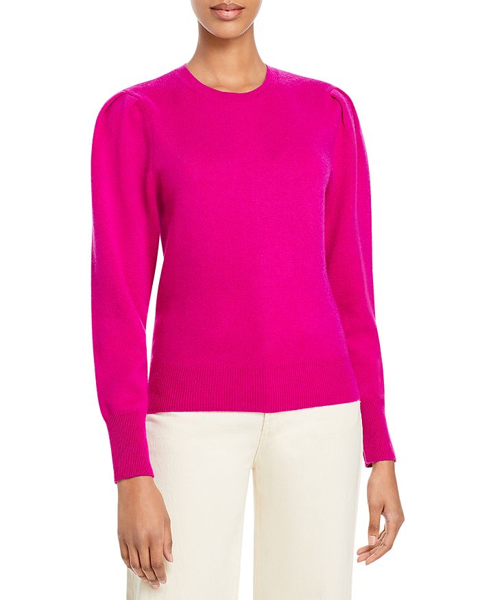 AQUA AQUA French Terry Cashmere Puff Sleeve Crewneck Sweater - 100%  Exclusive | Bloomingdale\'s