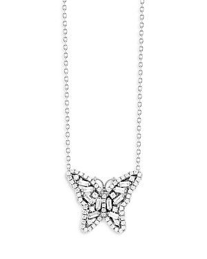 Suzanne Kalan 18K White Gold Diamond Butterfly Pendant Necklace, 18