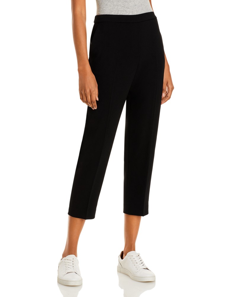 Theory Admiral Crepe Treeca Pull-On Pant in Black