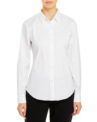 Theory Tenia Luxe Stretch Cotton Top | Bloomingdale's