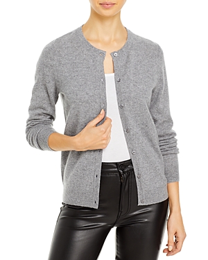 C By Bloomingdale's Crewneck Cashmere Cardigan - 100% Exclusive In Medium Gray