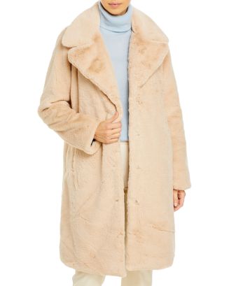 AQUA Faux-Fur Coat With Wide Lapels- 100% Exclusive | Bloomingdale's
