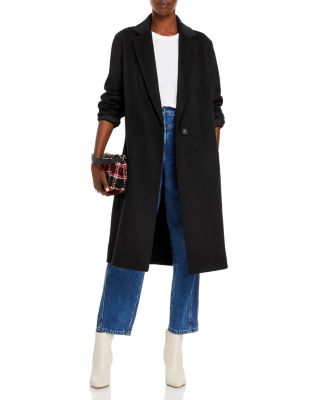 long wool coat women black