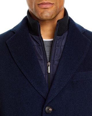 Wool-Cashmere Regular Fit Topcoat With Bib