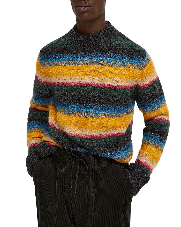 Scotch & Soda Stripe Regular Fit Crewneck Sweater | Bloomingdale's