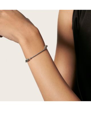 Sterling Silver Legends Naga Dragon Station Link Bracelet